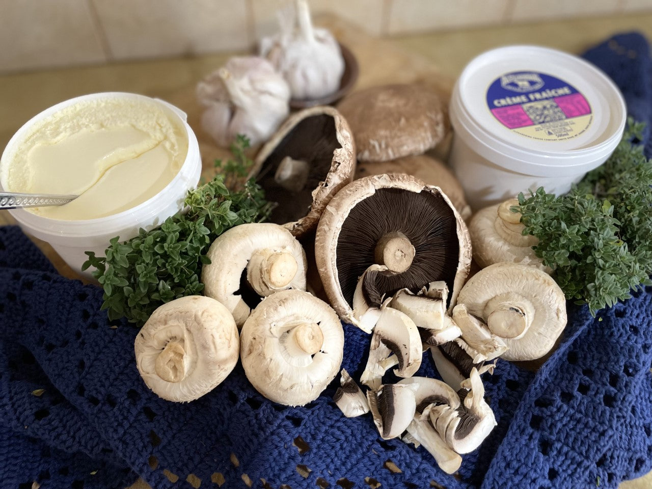 Mushrooms on Toast with Alexandrina Crème Fraîche and thyme